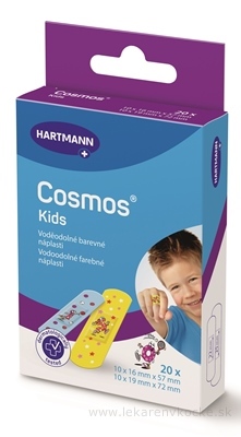 COSMOS Kids náplasť na rany, 2 veľkosti (1,9cmx7,2cm) (1,6cmx5,7cm) 1x20 ks