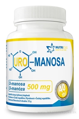 NUTRICIUS URO - MANOSA tbl (D - manóza 500 mg) 1x40 ks