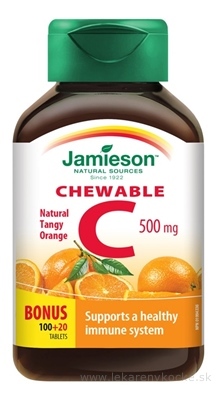 JAMIESON VITAMÍN C 500 mg pomaranč tbl na cmúľanie, 100+20 zadarmo (120 ks)