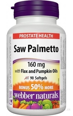 Webber Naturals Prostata Saw Palmetto 160 mg tbl (BONUS 50% naviac) 1x90 ks