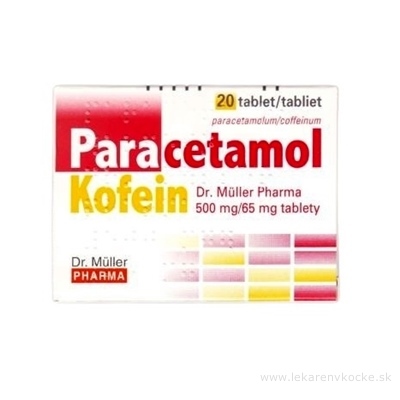 Paracetamol Kofein Dr. Müller Pharma 500 mg/65 mg tbl (blis.PVC/PVDC/Al) 1x20 ks