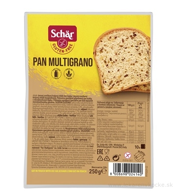 Schär PAN MULTIGRANO chlieb bezgluténový, zrniečkový, krájaný 1x250 g