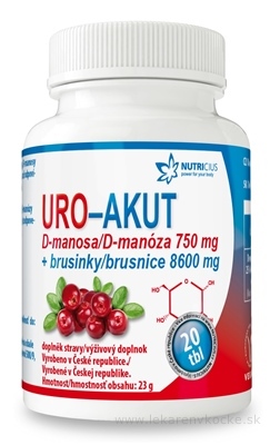 NUTRICIUS URO - AKUT tbl (D - manóza 750 mg + brusnice) 1x20 ks