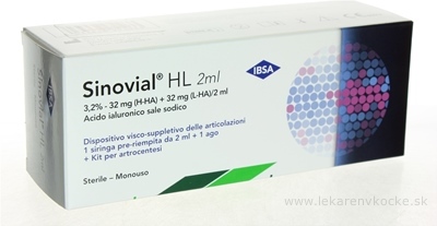 Sinovial HL 3,2% roztok kys. hyalurónovej v injekčnej striekačke s ihlou, do kĺbov 1x2 ml