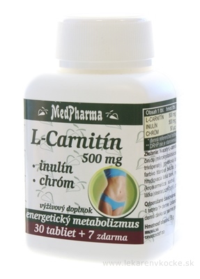 MedPharma L-CARNITÍN 500 MG + INULÍN + CHRÓM tbl 30+7 zadarmo (37 ks)