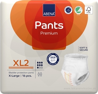ABENA Pants Premium XL2 navliekacie plienkové nohavičky, boky 130-170 cm, savosť 1900 ml, 1x16 ks