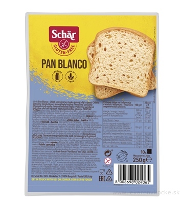 Schär PAN BLANCO chlieb bezgluténový, biely, krájaný 1x250 g