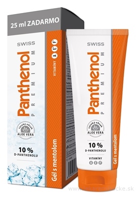 SWISS Panthenol PREMIUM Gél s mentolom 100+25 ml zadarmo (125 ml)