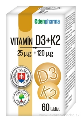 EDENPharma VITAMÍN D3 + K2 tbl 1x60 ks