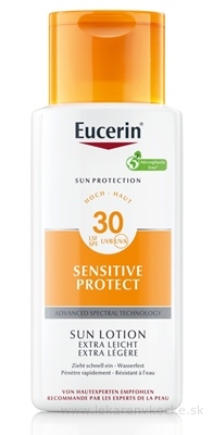 Eucerin SUN SENSITIVE PROTECT SPF 30 Mlieko extra ľahké, telové mlieko na opaľovanie (inov.23) 1x150 ml
