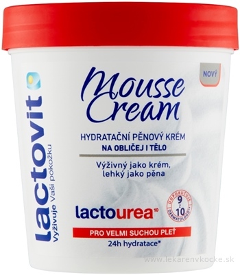 Lactovit Mousse cream Lactourea penový krém na tvár a telo, veľmi suchá pleť 1x250 ml