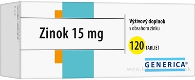 GENERICA Zinok 15 mg tbl 1x120 ks