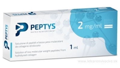 PEPTYS 2 roztok peptidov PEP-21 z kolagénu 2 mg/ml injekcia predplnená, nízkomolekulárne peptidy (LWP) 1x1 ml