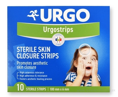 URGO Urgostrips STERILE SKIN CLOSURE STRIPS sterilné samolepiace chirurgické stehy (100 mm x 6 mm) 1x10 ks