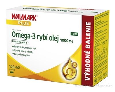 WALMARK Omega-3 rybí olej FORTE cps (výhodné balenie) 1x180 ks
