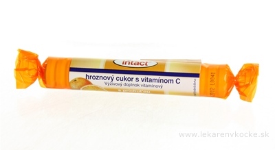 INTACT HROZNOVÝ CUKOR s vitamínom C s príchuťou pomaranča (pastilky v rolke) 1x40g