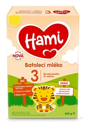 Hami 3 Batoľacie mlieko mliečna výživa v prášku (od ukonč. 12. mes.), (nová receptúra, 2023) 1x600 g