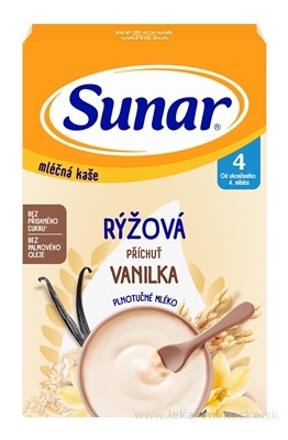 Sunar mliečna KAŠA RYŽOVÁ príchuť vanilka (od ukonč. 4. mesiaca) 1x210 g
