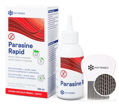 Parasine Rapid ENEO sol 100 ml + (hrebeň a čiapka zadarmo), 1x1 set