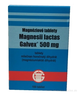 Magnesii lactas Galvex 500 mg tbl 0,5 g (obal PE) 1x100 ks