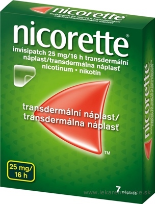 Nicorette invisipatch 25 mg/16 h transder. náplasť emp tdm (vre.koextr.cykloolef.kopolymér) 1x7 ks