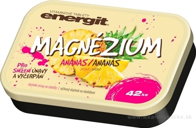 energit MAGNÉZIUM vitamínové tablety s príchuťou ananás 1x42 ks