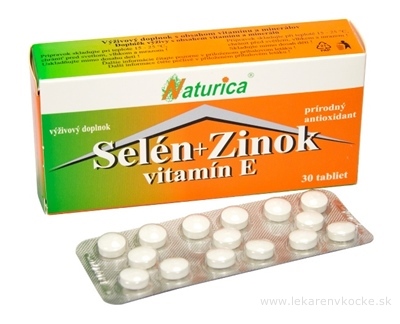 Naturica SELÉN + ZINOK, vitamín E tbl 1x30 ks
