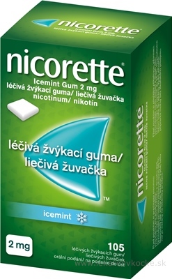 Nicorette Icemint Gum 2 mg gum med (blis.PVC/PVDC/Al) 1x105 ks