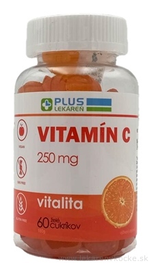 PLUS LEKÁREŇ Vitamín C 250 mg želé cukríky, pomarančová príchuť 1x60 ks
