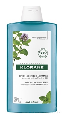 KLORANE SHAMPOOING DETOX Menthe BIO (inov.2021) detoxikačný šampón s výťažkom z bio mäty 1x400 ml