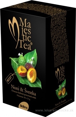 Biogena Majestic Tea Noni & Slivka ovocno-bylinná zmes 20x2,5 g (50 g)