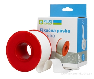 PLUS LEKÁREŇ Fixačná páska klasická 2,5cm x 5m, cievka, 1x1 ks