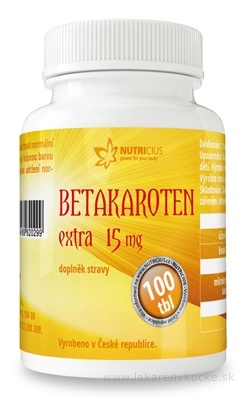 NUTRICIUS Betakarotén EXTRA 15 mg tbl 1x100 ks