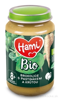 Hami príkrm BIO Brokolica s paštrnákom a morkou mäsovo-zeleninový (od ukonč. 8. mesiaca) 1x190 g