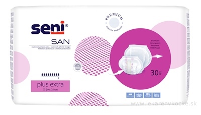 Seni SAN Plus Extra plienky vkladacie, anatomické, 9 kvap. 3500 ml, 1x30 ks