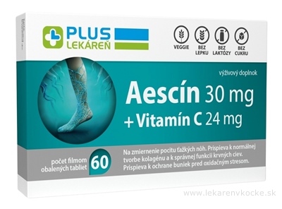 PLUS LEKÁREŇ Aescín 30 mg + Vitamín C 24 mg tbl flm 1x60 ks