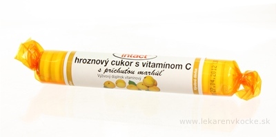 INTACT HROZNOVÝ CUKOR s vitamínom C s príchuťou marhúľ (pastilky v rolke) 1x40g