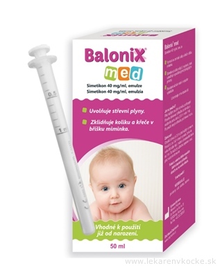 Balonix med emulzia, simetikon 40 mg/ml 1x50 ml
