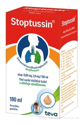 Stoptussin sirup sir (fľ.skl.+ dávkov.pipeta) 1x180 ml