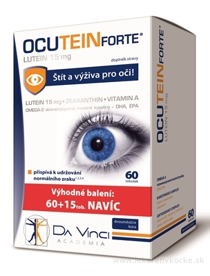 OCUTEIN FORTE Luteín 15 mg - DA VINCI cps 60+15 zadarmo (75 ks)