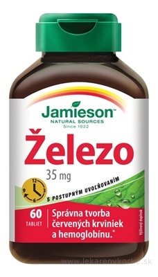 JAMIESON ŽELEZO 35 mg S POSTUPNÝM UVOĽŇOVANÍM tbl 1x60 ks