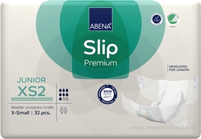 ABENA Slip Premium JUNIOR XS2 plienkové nohavičky, boky 40-60 cm, savosť 1500 ml 1x32 ks