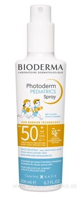 Bioderma Photoderm Pediatrics mlieko na opaľovanie pre deti SPF50+ 200 ml