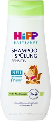 HiPP BABYSANFT Detský ŠAMPÓN s kondicionérom sensitiv, na vlasy (inov. 2022) 1x200 ml