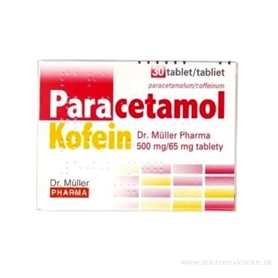 Paracetamol Kofein Dr. Müller Pharma 500 mg/65 mg tbl (blis.PVC/PVDC/Al) 1x30 ks