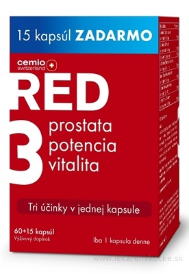 Cemio RED3 cps 60+15 zadarmo (75 ks)