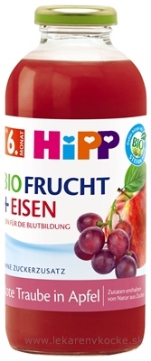 HiPP BIO Jablko a červené hrozno + železo ovocný nektár (od 6. mesiaca) 1x500 ml