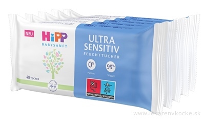 HiPP BabySANFT Vlhčené obrúsky ultra sensitive, čistiace 5x48 ks