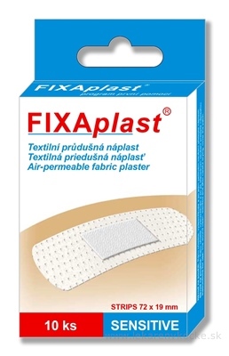 FIXAplast SENSITIVE náplasť strip textilná priedušná 72x19 mm, 1x10 ks