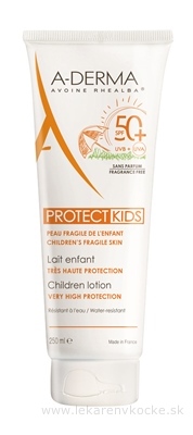 A-DERMA PROTECT KIDS LAIT SPF50+ mlieko pre deti (krehká fragilná koža) 1x250 ml
